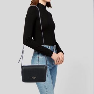 Kate Spade Black Leather Vikki Bailey Street Crossbody Purse